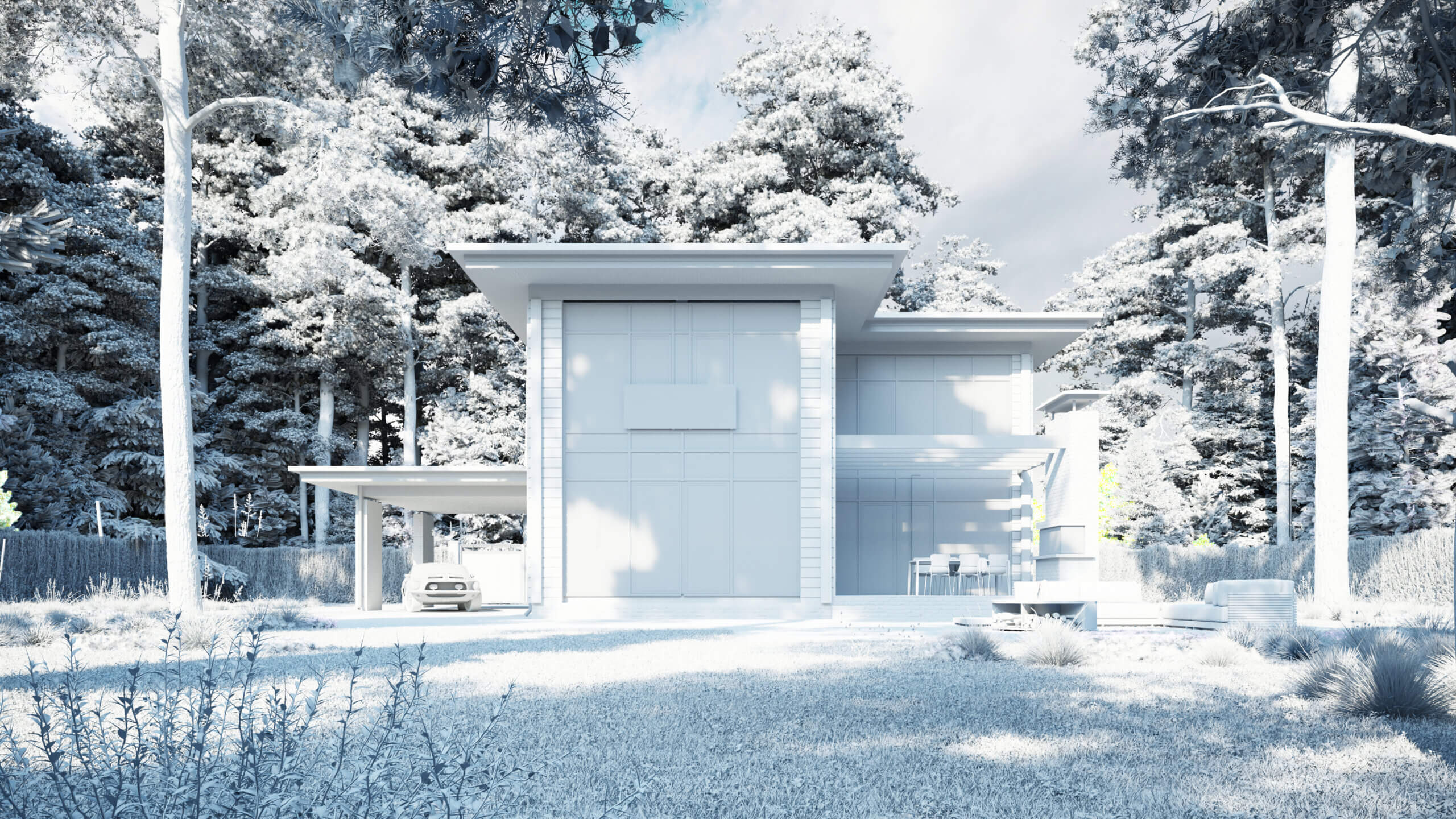 3d exterior clay rendering